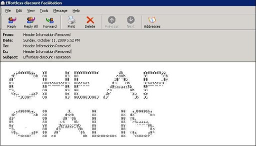 ASCII art spam example